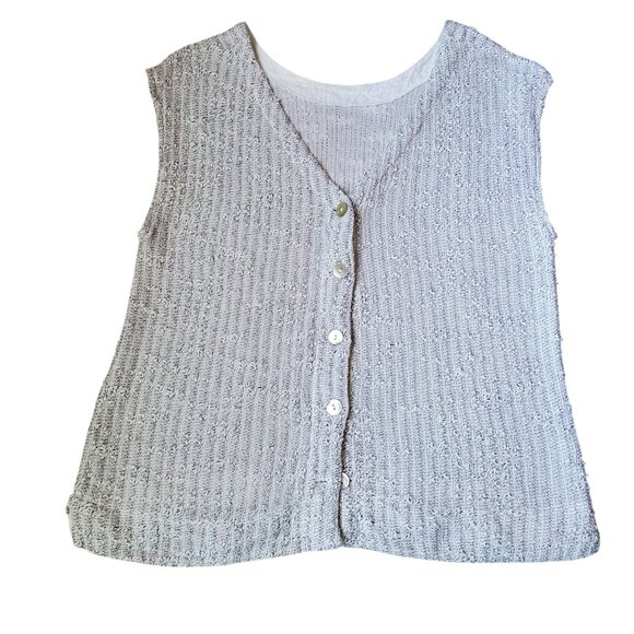 Women's Cut Loose Reversible Vest Size Medium Shades of Grey/Taupe - Picture 1 of 8